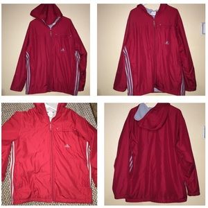 Adidas Men Windbreaker Red & Grey Stripe